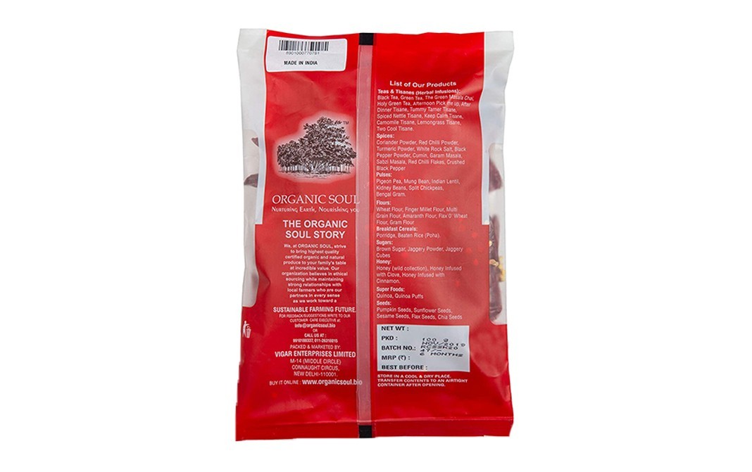Organic Soul Organic Red Chilli Whole    Pack  100 grams